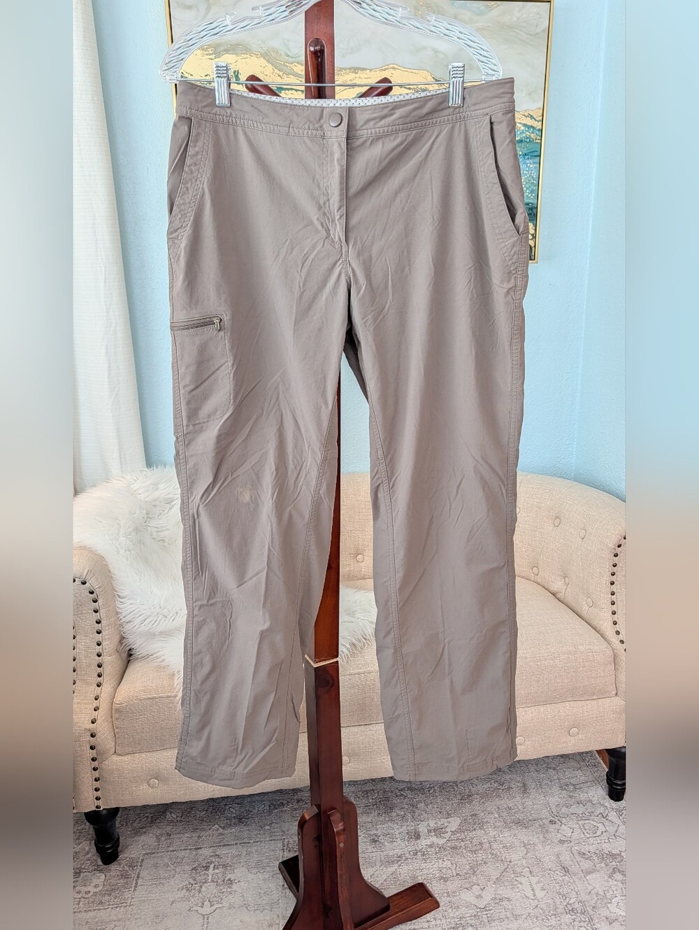 L.L. Bean Women's Gray Hiking Pants Sz 14 - Picture 3 of 12